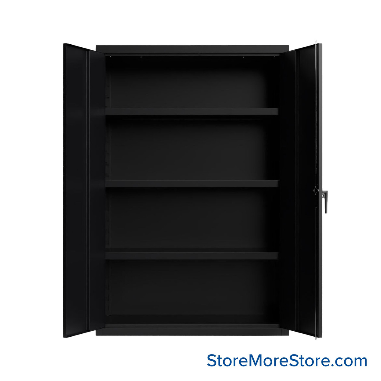 Industrial Metal Cabinet with Glass Doors, 48" W x 24" D x 72" H, Double Metal Doors, 3 Shelves, Professional Digital Lock