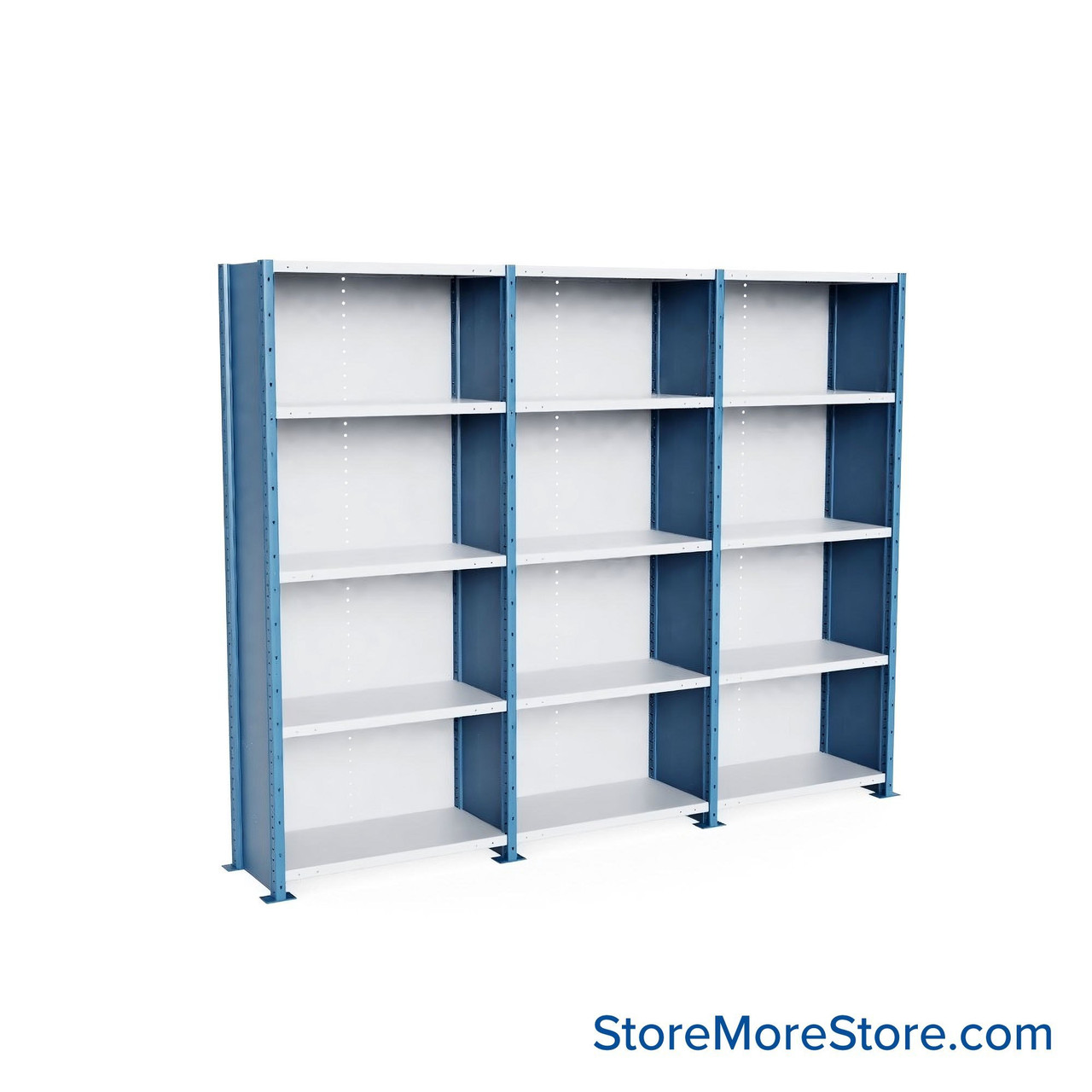 Heavy Duty Metal Shelving, 112" W x 18" D x 87" H, Closed Shelving, 5 Adjustable Shelfs, Heavy-Duty