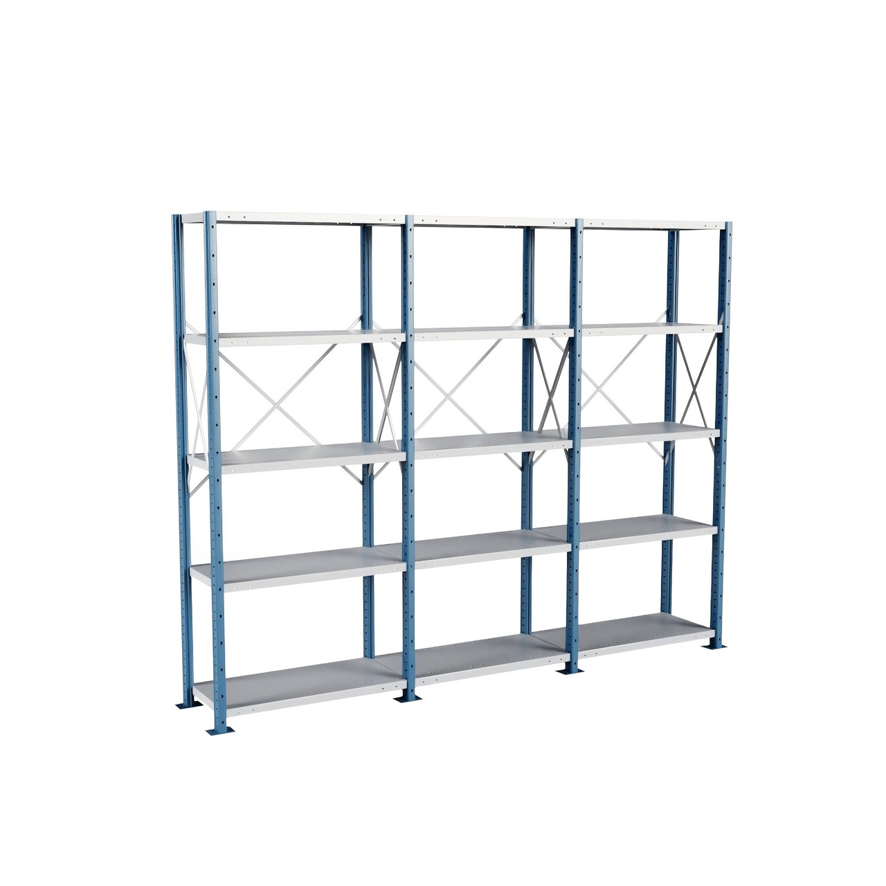 Heavy Duty Metal Shelving, 112" W x 18" D x 87" H, Open Shelving, 5 Adjustable Shelfs, Extra Heavy-Duty