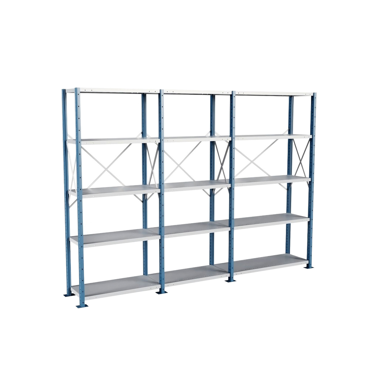 Heavy Duty Metal Shelving, 124" W x 18" D x 87" H, Open Shelving, 5 Adjustable Shelfs, Extra Heavy-Duty
