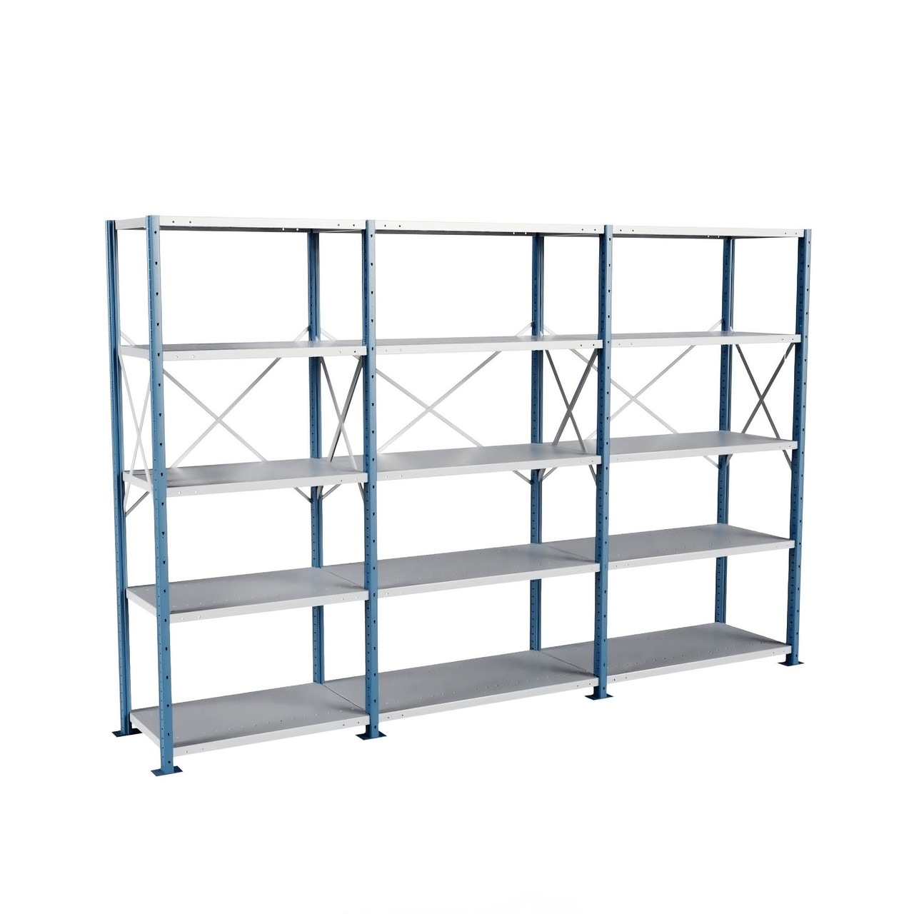 Heavy Duty Metal Shelving, 136" W x 24" D x 87" H, Open Shelving, 5 Adjustable Shelfs, Heavy-Duty