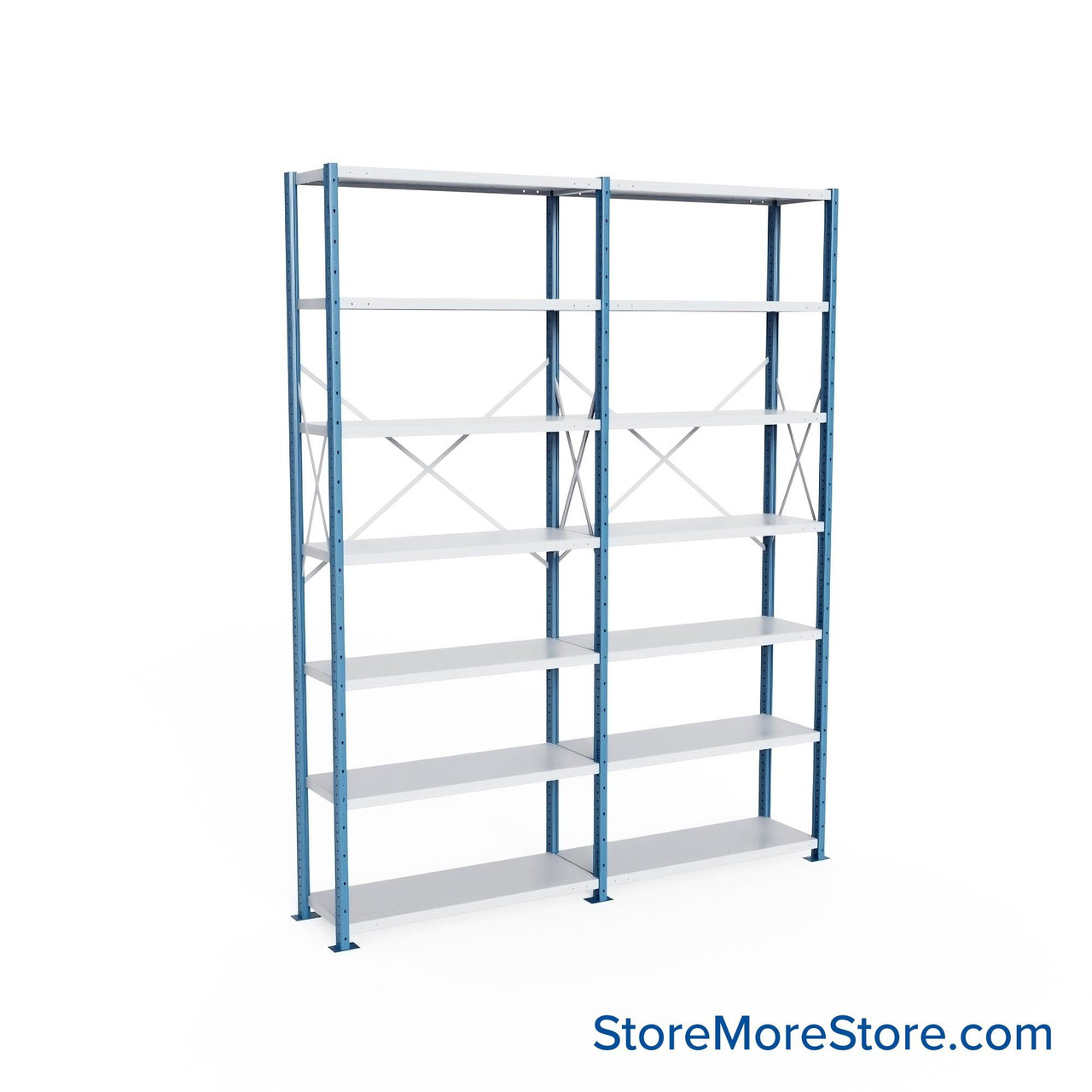 Heavy Duty Metal Shelving, 100" W x 18" D x 123" H, Open Shelving, 7 Adjustable Shelfs, Heavy-Duty