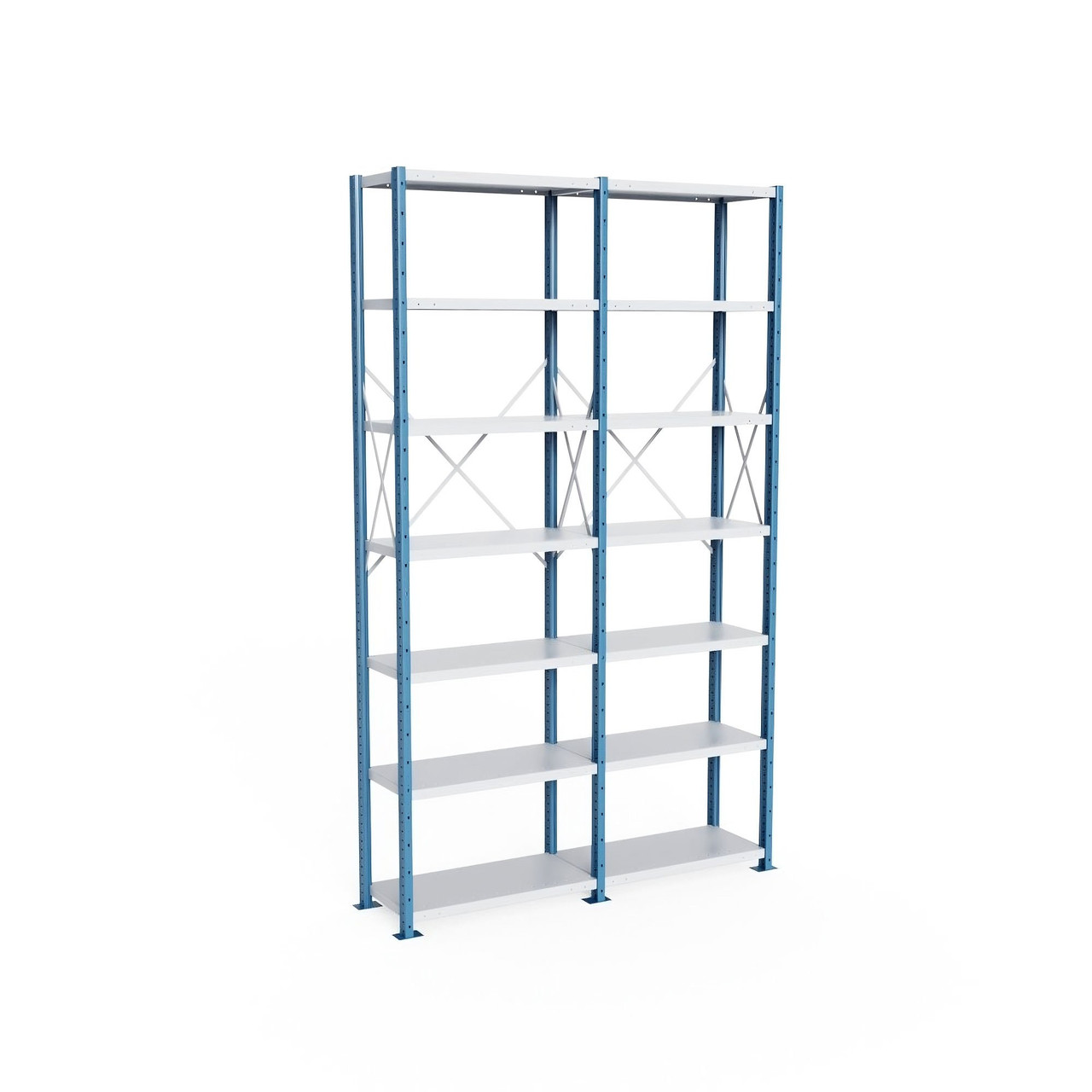 Heavy Duty Metal Shelving, 76" W x 18" D x 123" H, Open Shelving, 7 Adjustable Shelfs, Heavy-Duty