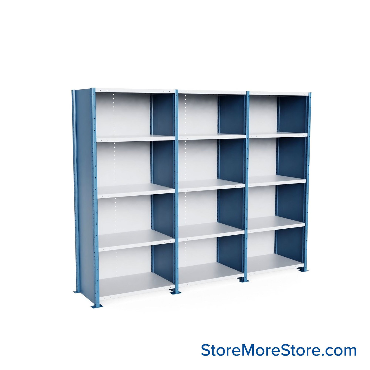 Heavy Duty Metal Shelving, 112" W x 24" D x 87" H, Closed Shelving, 5 Adjustable Shelfs, Extra Heavy-Duty