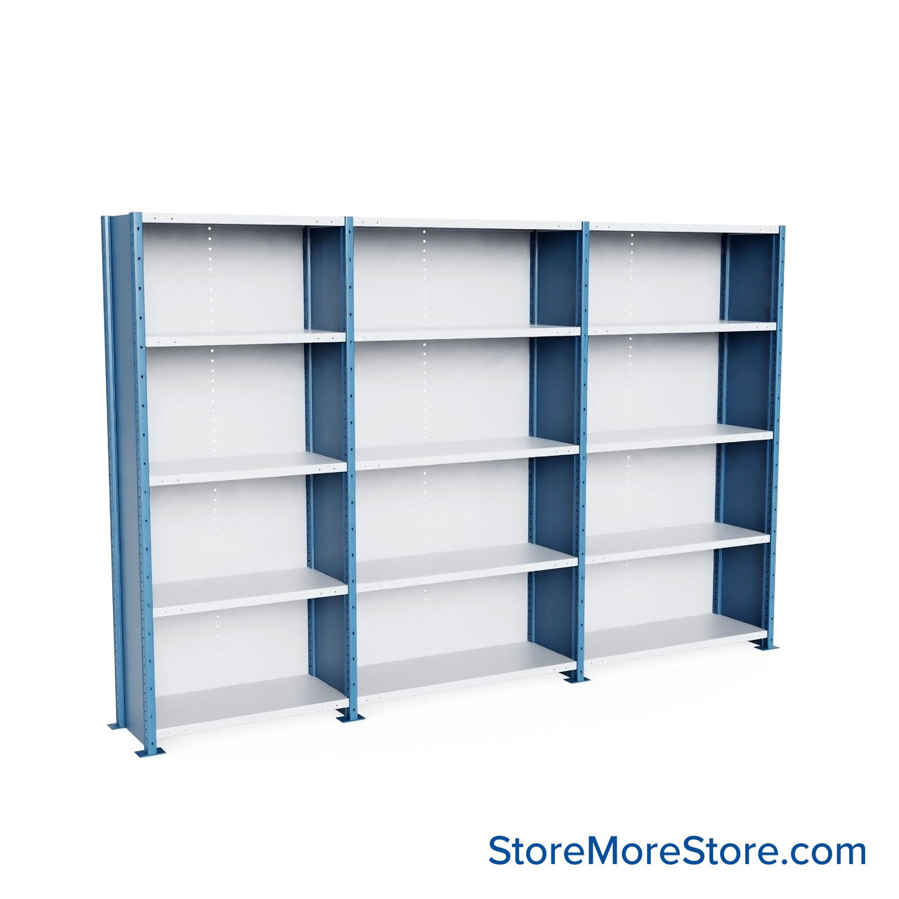 Heavy Duty Metal Shelving, 137.25" W x 18" D x 87" H, Closed Shelving, 5 Adjustable Shelfs, Extra Heavy-Duty