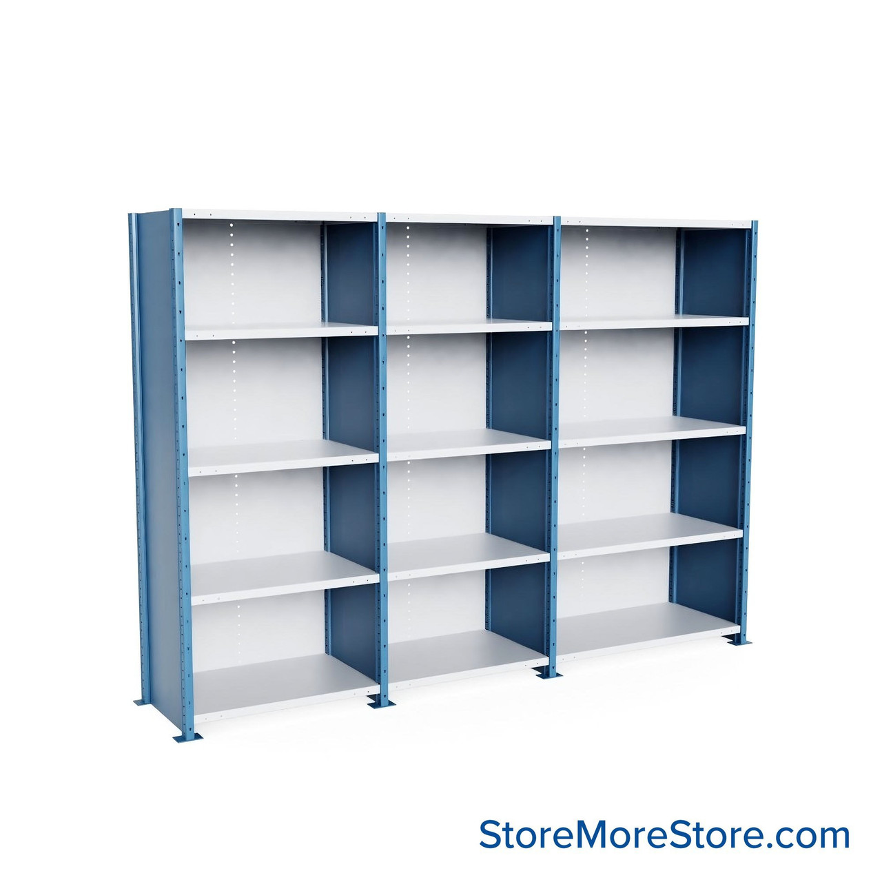 Heavy Duty Metal Shelving, 124" W x 24" D x 87" H, Closed Shelving, 5 Adjustable Shelfs, Heavy-Duty
