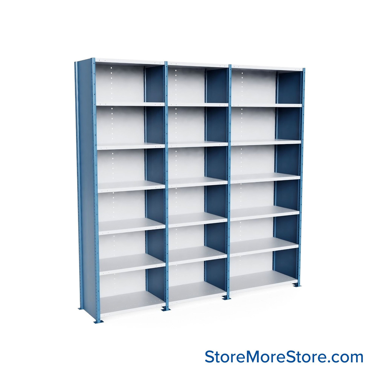 Heavy Duty Metal Shelving, 124" W x 24" D x 123" H, Closed Shelving, 7 Adjustable Shelfs, Extra Heavy-Duty