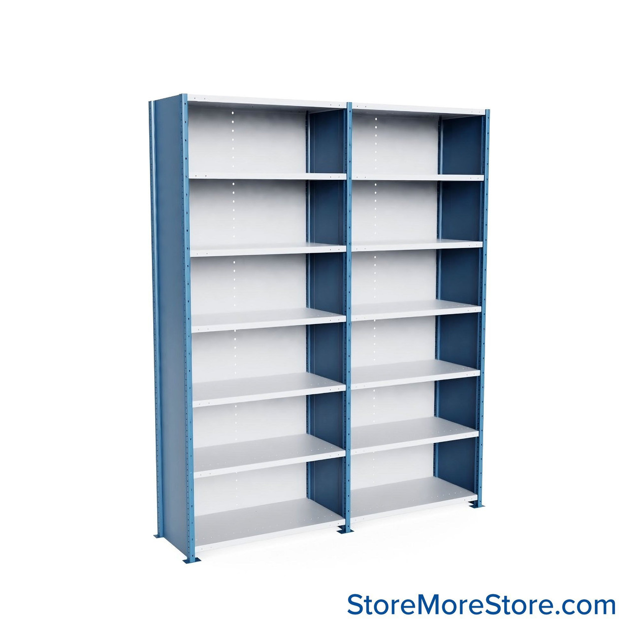 Heavy Duty Metal Shelving, 100" W x 24" D x 123" H, Closed Shelving, 6 Adjustable Shelves, Heavy-Duty