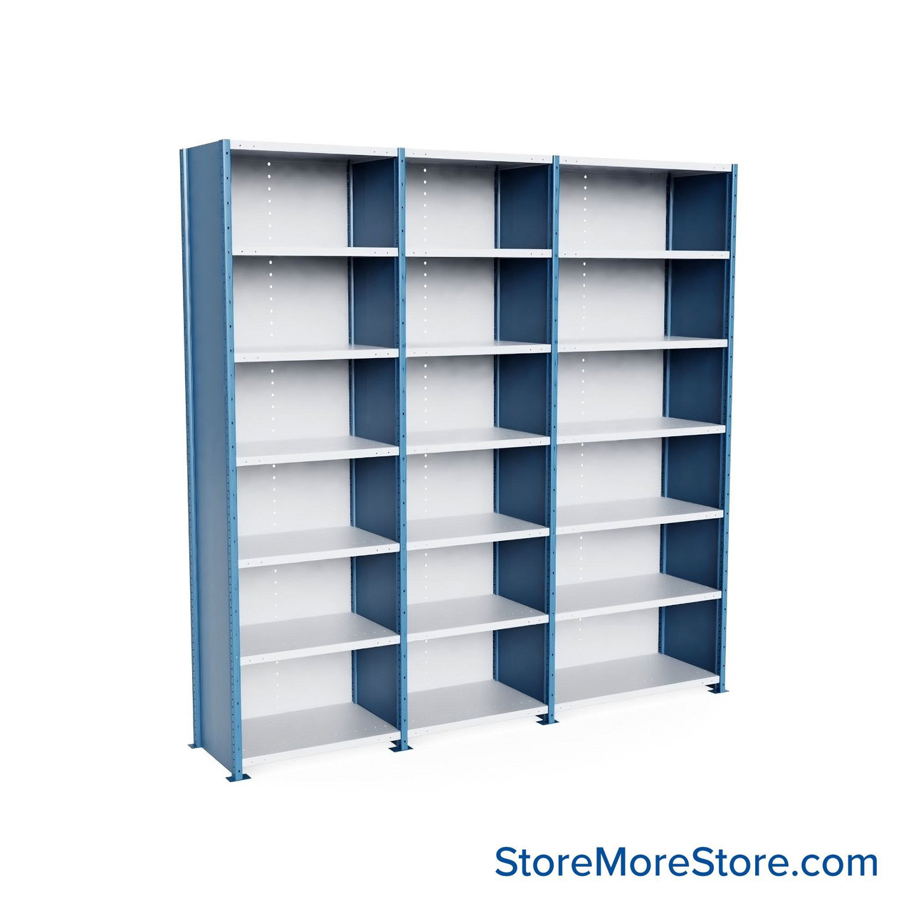Heavy Duty Metal Shelving, 124" W x 24" D x 123" H, Closed Shelving, 7 Adjustable Shelfs, Heavy-Duty