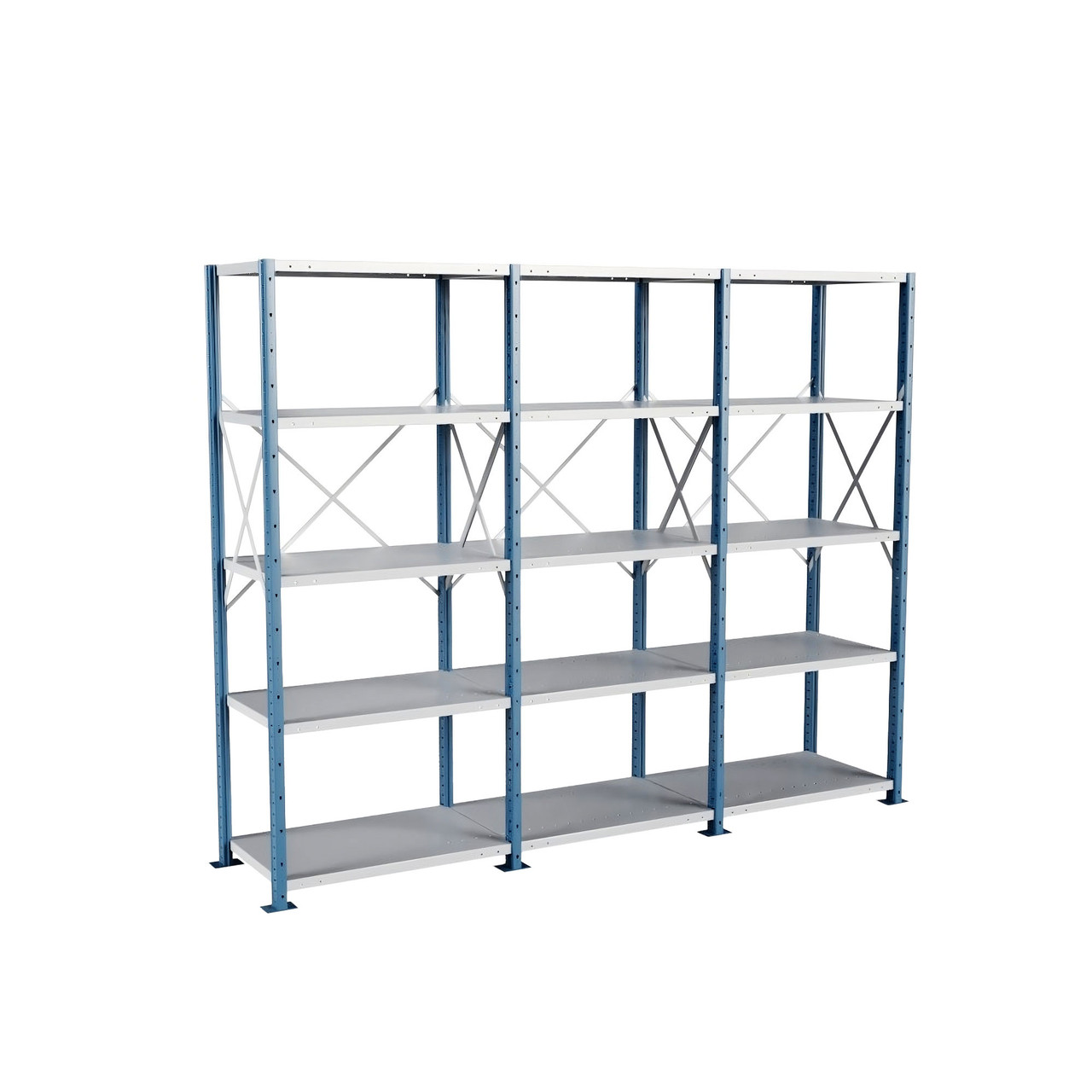Heavy Duty Metal Shelving, 112" W x 24" D x 87" H, Open Shelving, 5 Adjustable Shelfs, Extra Heavy-Duty