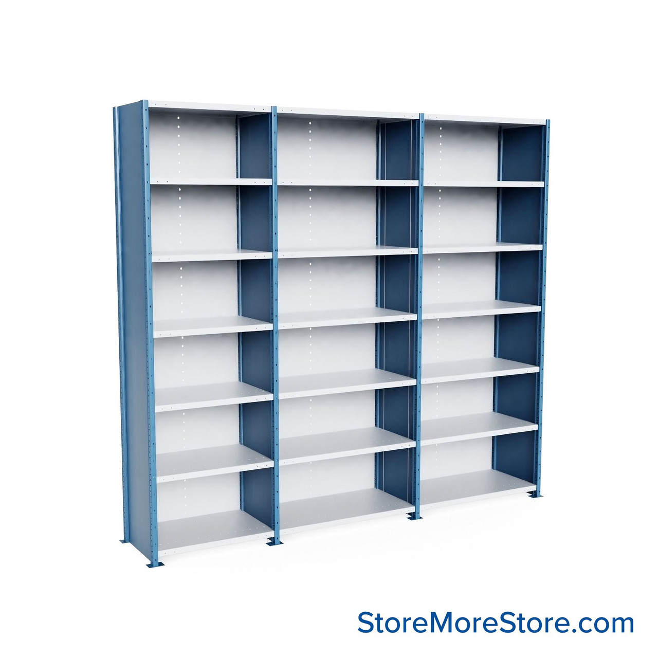 Heavy Duty Metal Shelving, 137.25" W x 24" D x 123" H, Closed Shelving, 7 Adjustable Shelfs, Extra Heavy-Duty