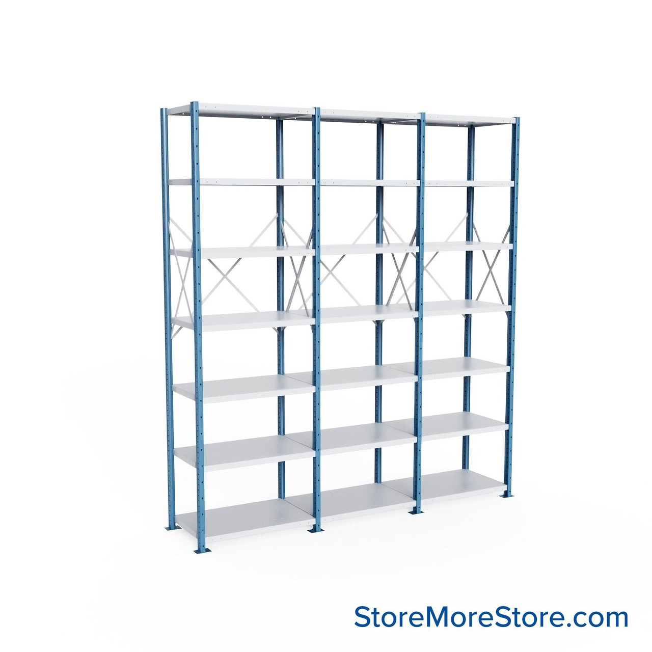 Heavy Duty Metal Shelving, 112" W x 24" D x 123" H, Open Shelving, 7 Adjustable Shelfs, Heavy-Duty