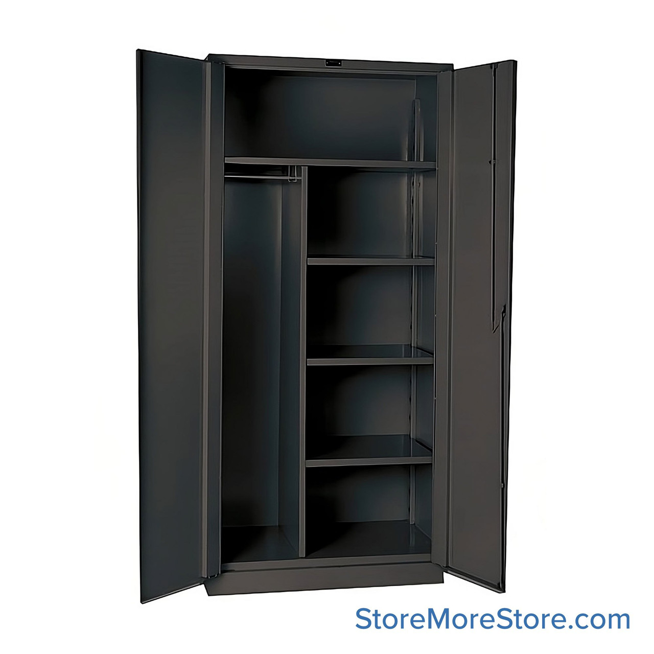 Welded Storage Cabinet, 48" W x 24" D x 78" H, Combination, Solid Door, 16-Gauge Steel, Includes Corrosion Resistant Coating