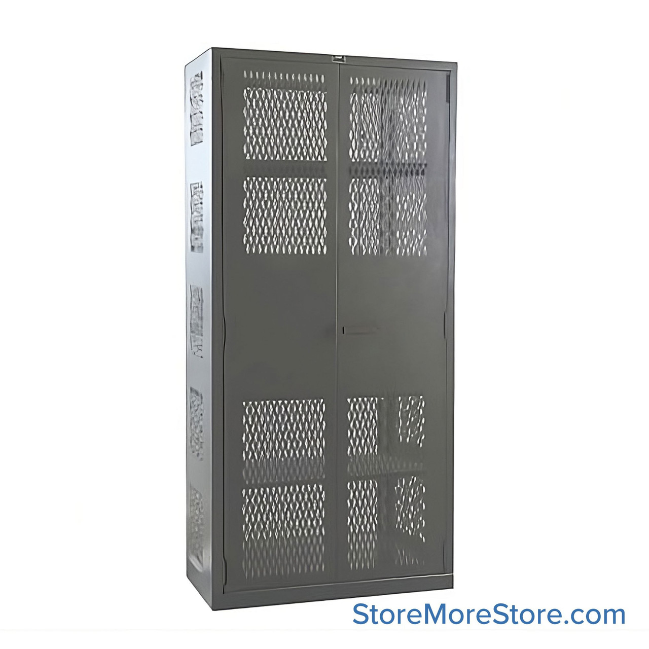 Welded Storage Cabinet, 48" W x 24" D x 78" H, Ventilated, Ventilated Door, 14-Gauge Steel, No Corrosion Resistant Coating