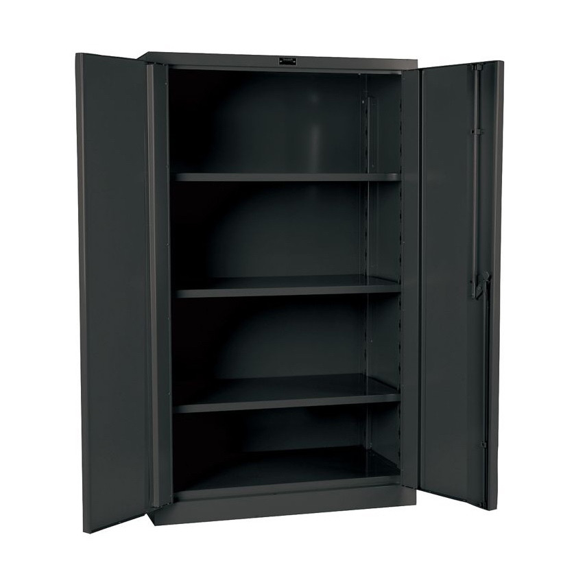 Welded Storage Cabinet, 36" W x 21" D x 60" H, Shelf, Solid Door, 16-Gauge Steel, No Corrosion Resistant Coating