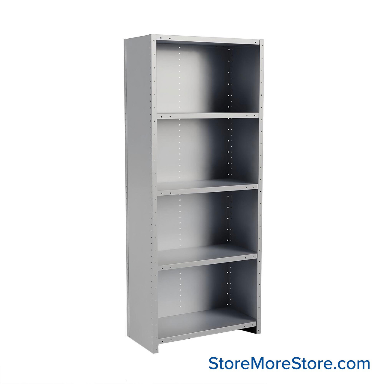 Metal Storage Shelves, 18" W x 36" D x 87" H, Closed Back & Sides, Medium-Duty, 5 Adjustable Shelfs