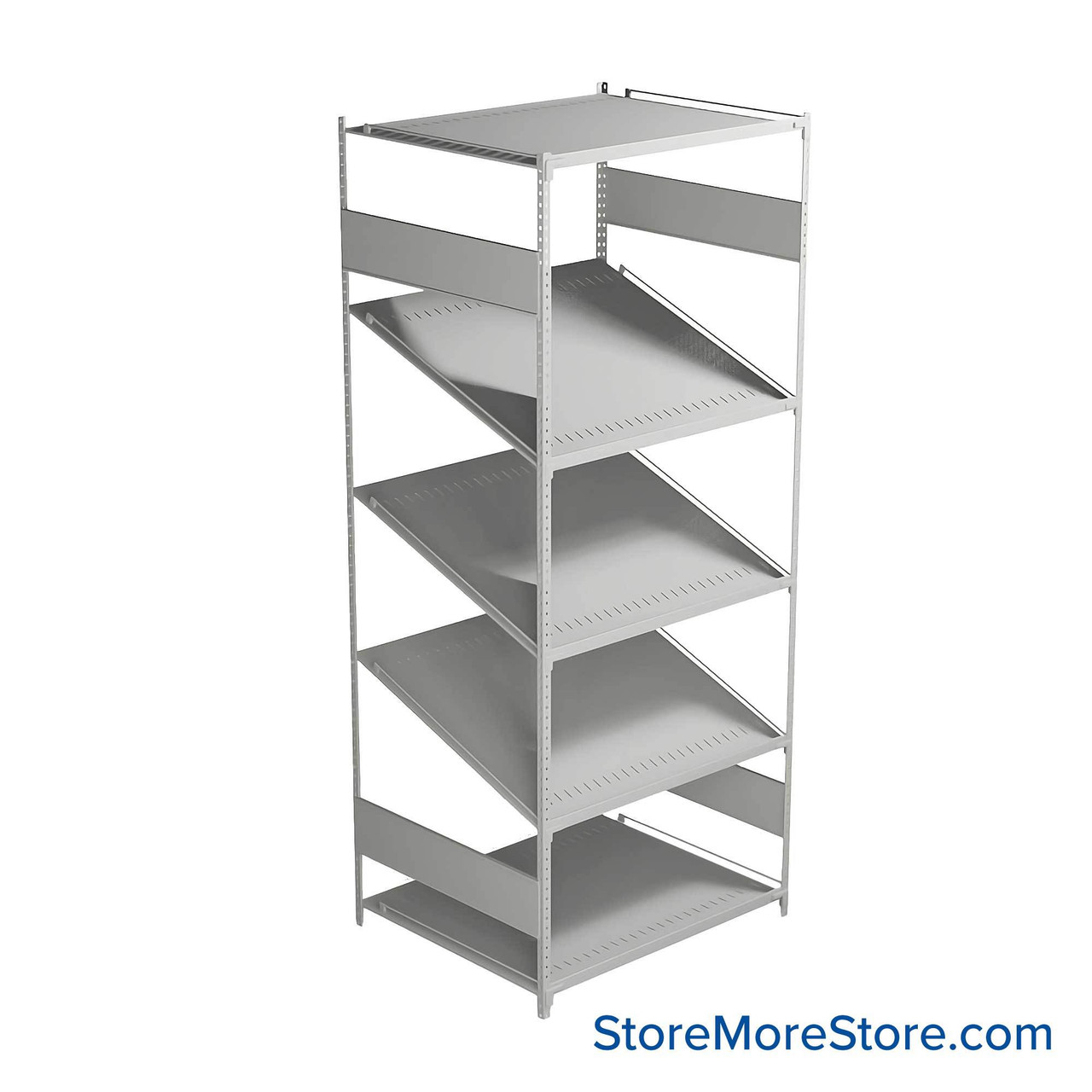 FIFO Shelving, 30" W x 36" D x 87" H, 6 Shelves, 5 (Adjustable) Shelves, Flat Top/Bottom Shelves, No Kit