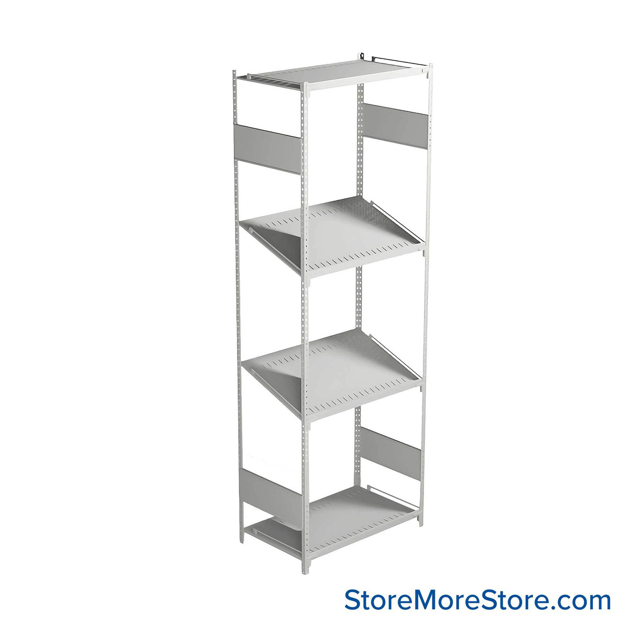 FIFO Shelving, 18" W x 30" D x 75" H, 6 Shelves, 4 (Adjustable) Shelves, Flat Top/Bottom Shelves, Includes Kit