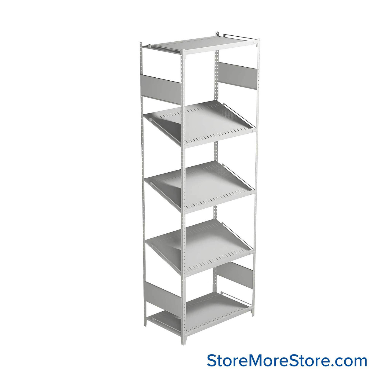 FIFO Shelving, 18" W x 30" D x 75" H, 6 Shelves, 5 (Adjustable) Shelves, Flat Top/Bottom Shelves, Includes Kit
