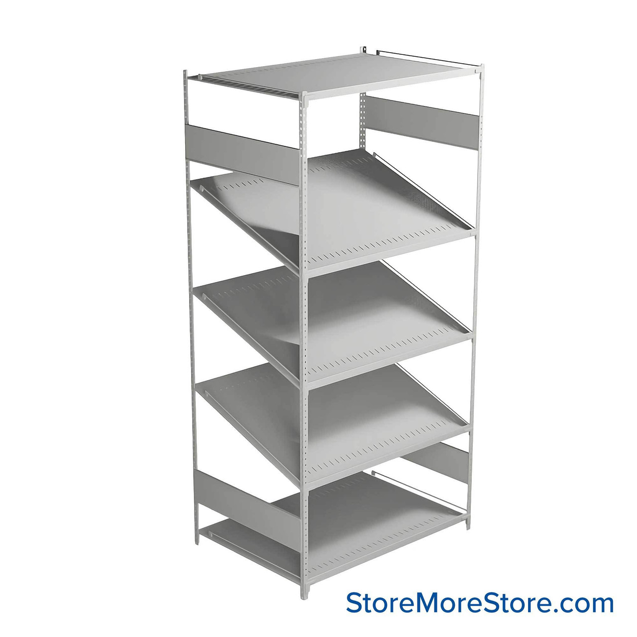 FIFO Shelving, 30" W x 42" D x 75" H, 6 Shelves, 5 (Adjustable) Shelves, Flat Top/Bottom Shelves, No Kit