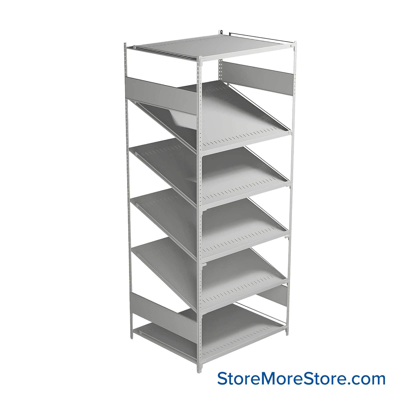 FIFO Shelving, 30" W x 36" D x 87" H, 6 Shelves, 6 (Adjustable) Shelves, Flat Top/Bottom Shelves, Includes Kit