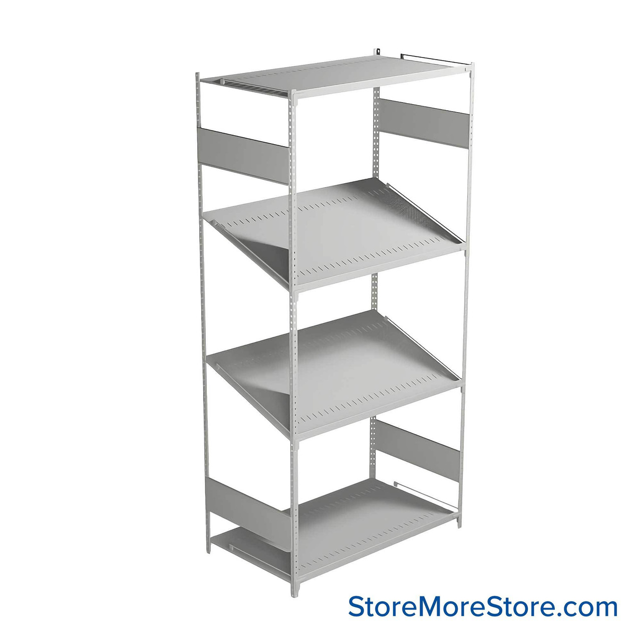 FIFO Shelving, 24" W x 42" D x 87" H, 6 Shelves, 4 (Adjustable) Shelves, Flat Top/Bottom Shelves, Includes Kit
