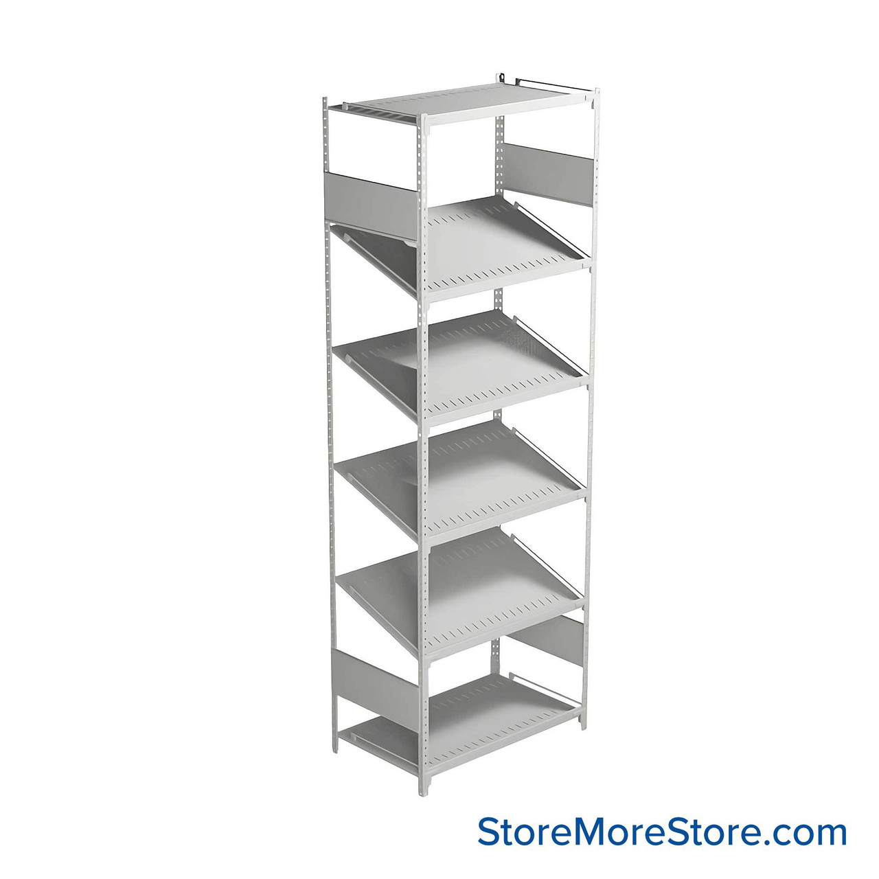 FIFO Shelving, 18" W x 30" D x 75" H, 6 Shelves, 6 (Adjustable) Shelves, Flat Top/Bottom Shelves, Includes Kit