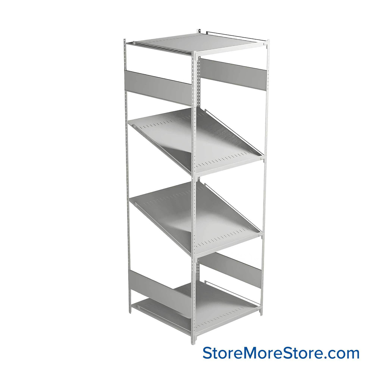 FIFO Shelving, 30" W x 30" D x 87" H, 6 Shelves, 4 (Adjustable) Shelves, Flat Top/Bottom Shelves, No Kit