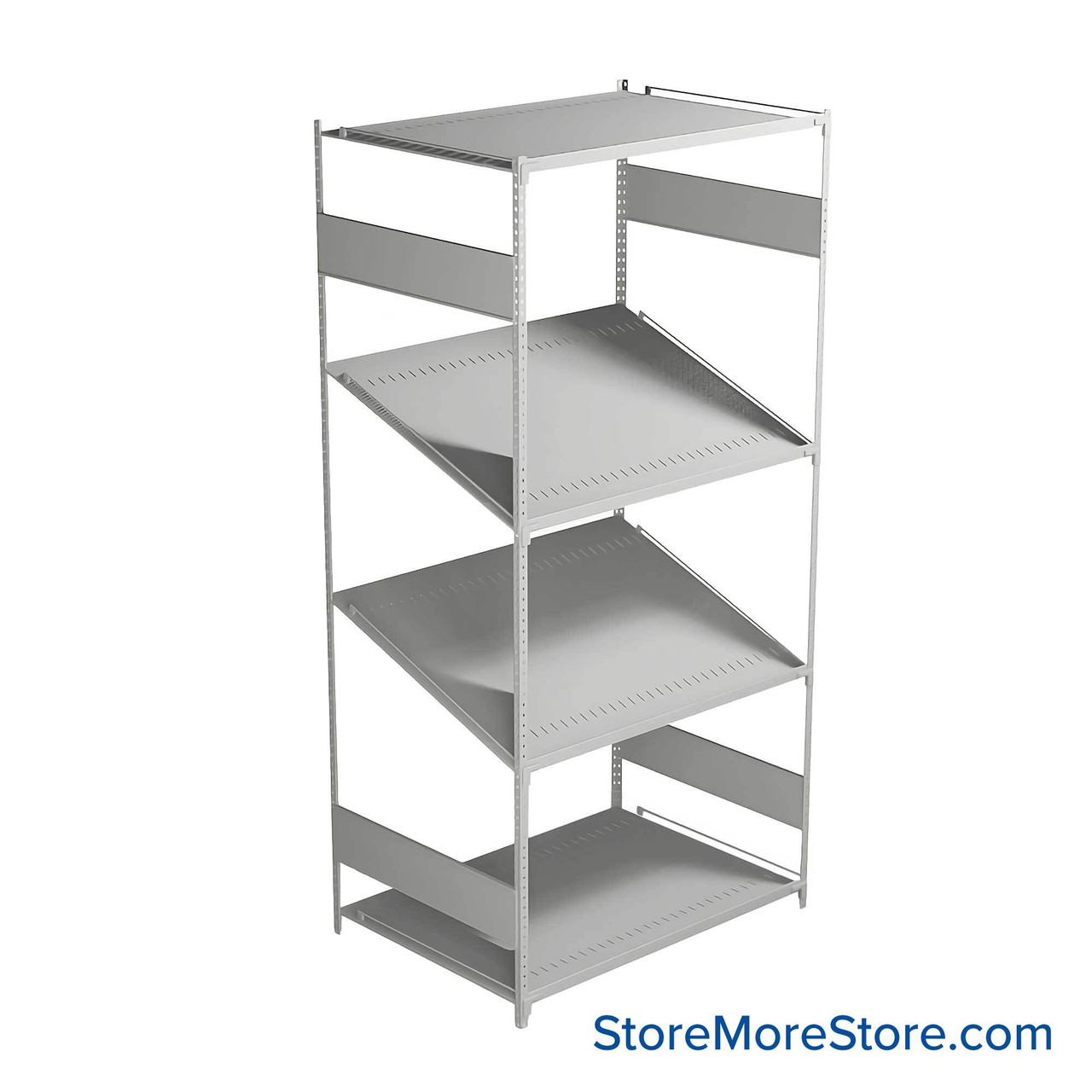 FIFO Shelving, 30" W x 42" D x 87" H, 6 Shelves, 4 (Adjustable) Shelves, Flat Top/Bottom Shelves, No Kit