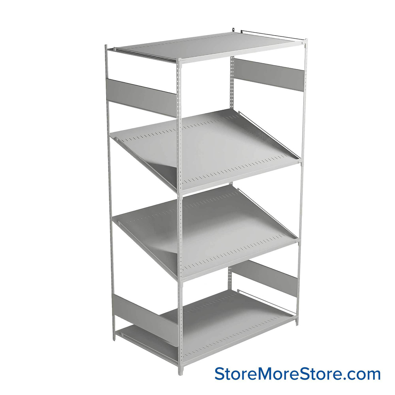 FIFO Shelving, 30" W x 48" D x 87" H, 6 Shelves, 4 (Adjustable) Shelves, Flat Top/Bottom Shelves, No Kit