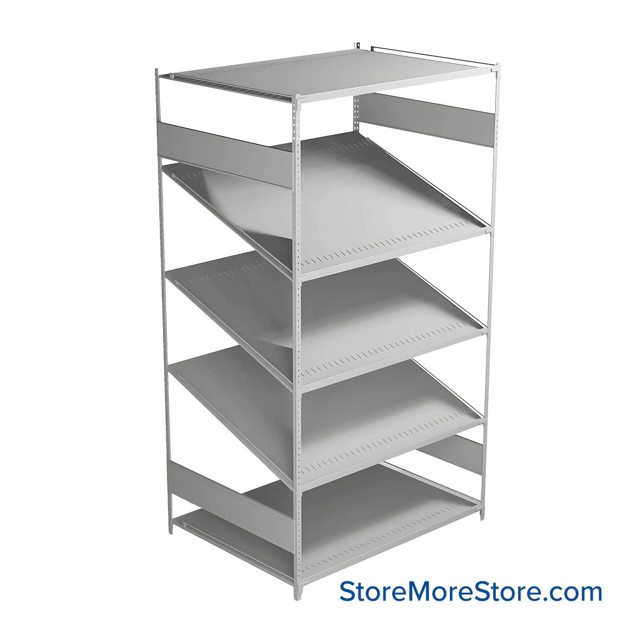 FIFO Shelving, 36" W x 48" D x 75" H, 6 Shelves, 5 (Adjustable) Shelves, Flat Top/Bottom Shelves, Includes Kit