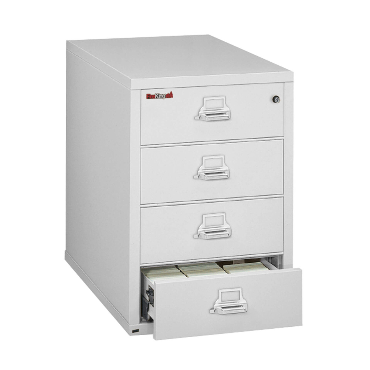 FireKing Card File Cabinet, 36.25" High, 4 Drawers
