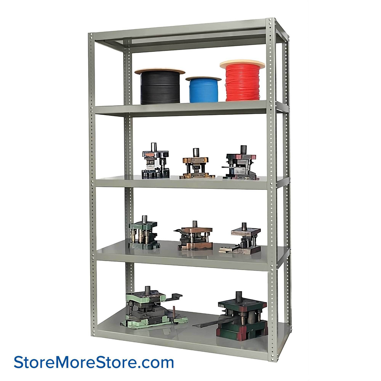 Heavy Duty Steel Shelving, 48" W x 24" D x 84" H, 5 Shelves