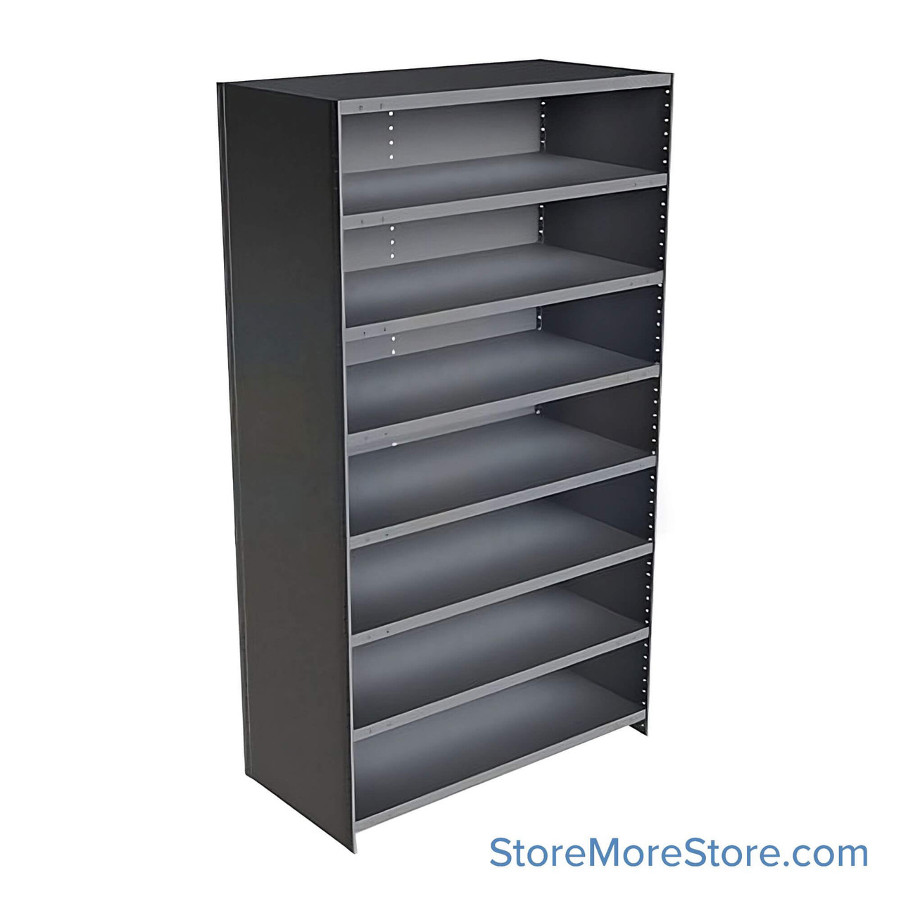 Industrial Shelving Units, 48" W x 24" D x 87" H, Adder, Closed Back & Sides, Medium-Duty, 8 Adjustable Shelfs