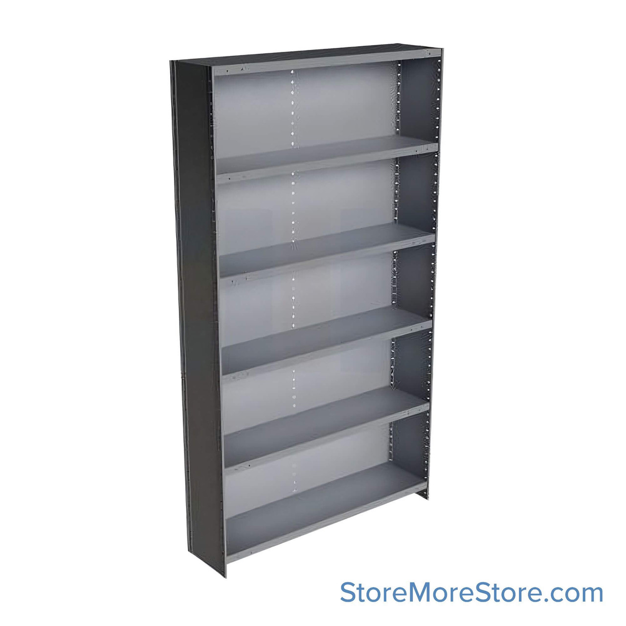 Industrial Shelving Units, 36" W x 12" D x 87" H, Adder, Closed Back & Sides, Heavy-Duty, 6 Adjustable Shelfs