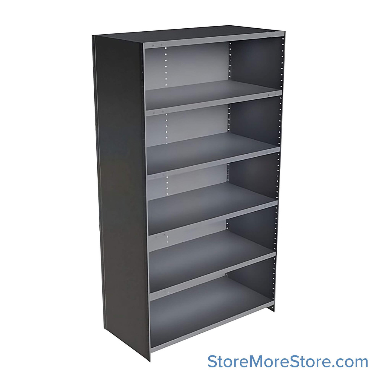 Industrial Shelving Units, 48" W x 24" D x 87" H, Adder, Closed Back & Sides, Medium-Duty, 6 Adjustable Shelfs
