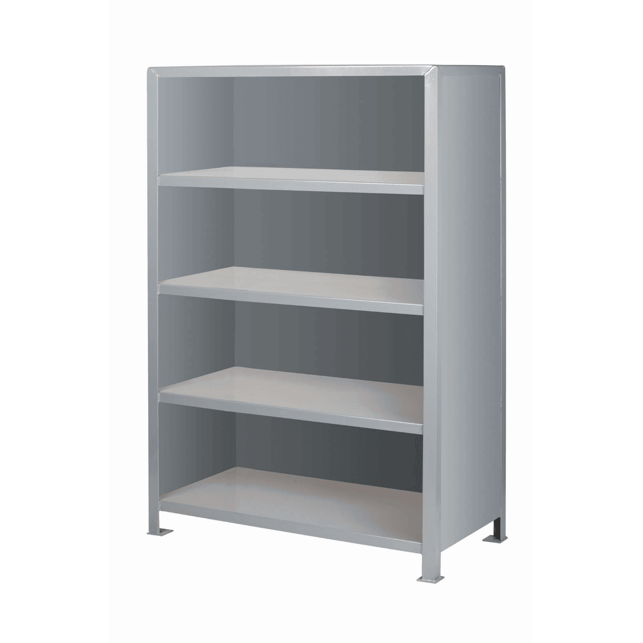 Welded Shelving, 24" W x 48" D x 72" H, Five Shelves, Closed Back