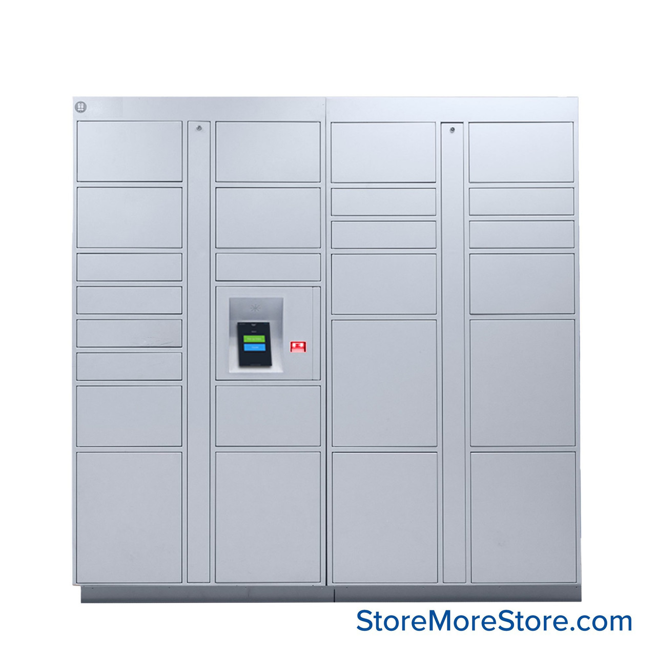Smart Storage Lockers, 78.75'' W x 25'' D x 80.38'' H, Indoor, 15 Compartments