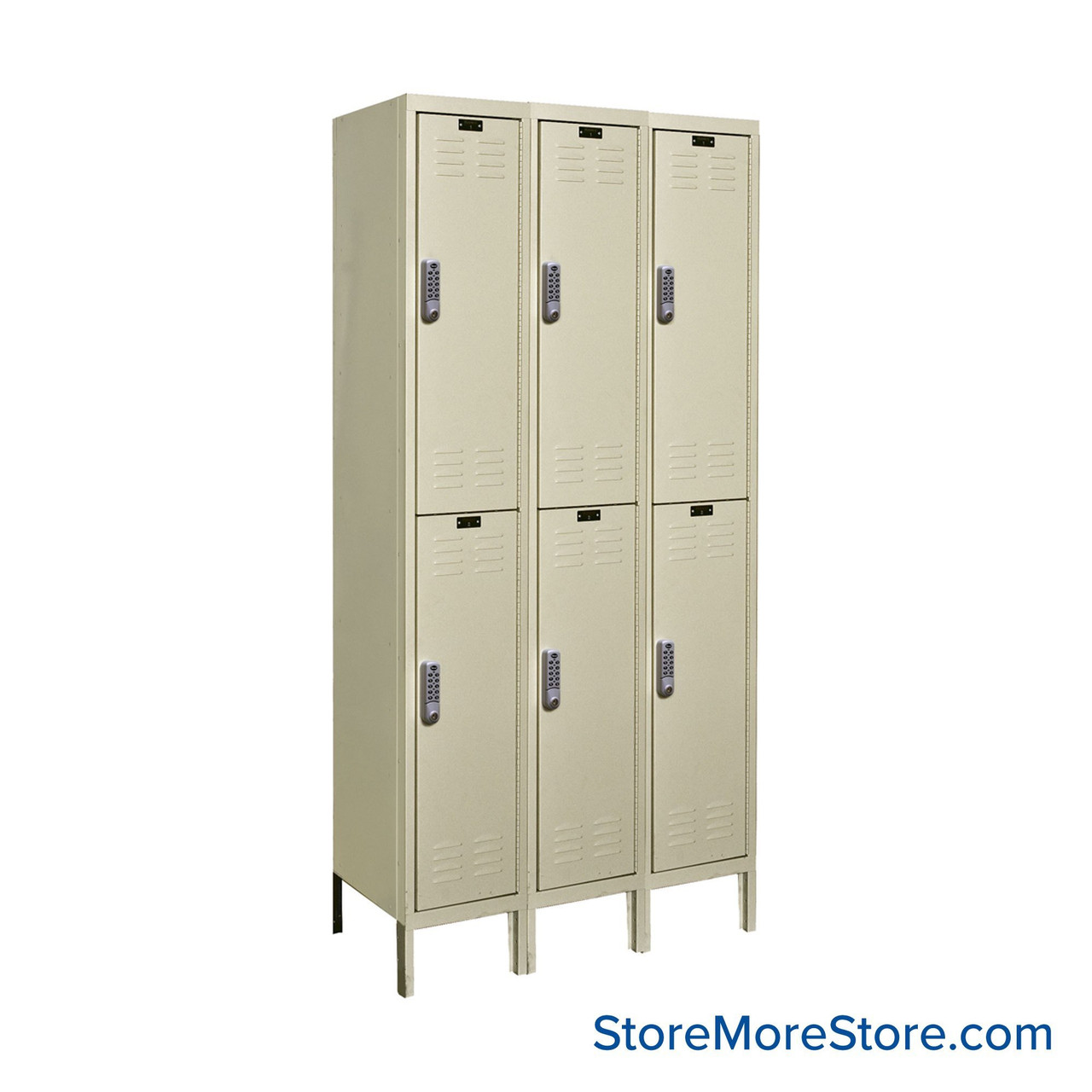 Digital Locker, 36'' W x 18'' D x 78'' H, 3 Columns, 2 Tiers, Assembled