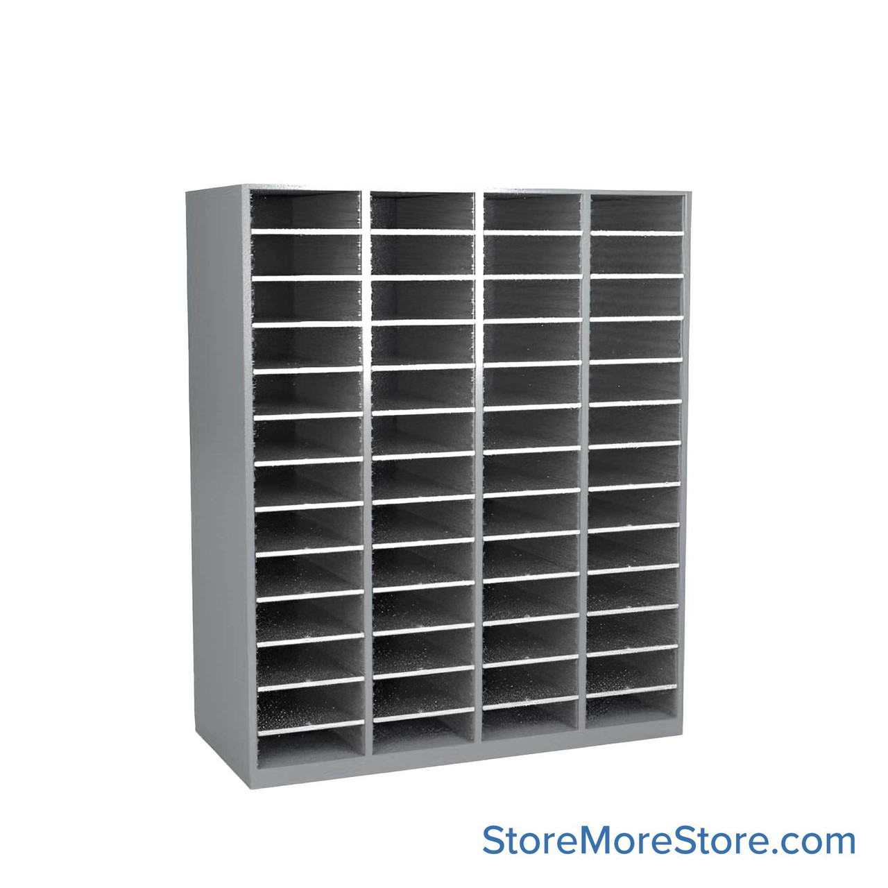 Mail Sorter Cabinet, 48.25" W x 13" D x 60" H, Letter Slot Size
