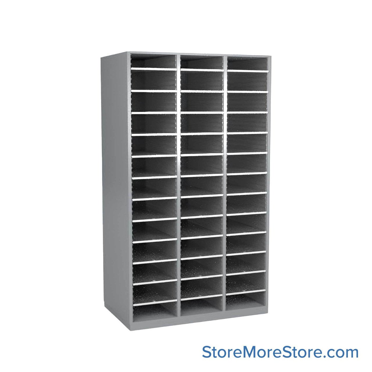 Mail Sorter Cabinet, 36.5" W x 13" D x 66" H, Letter Slot Size