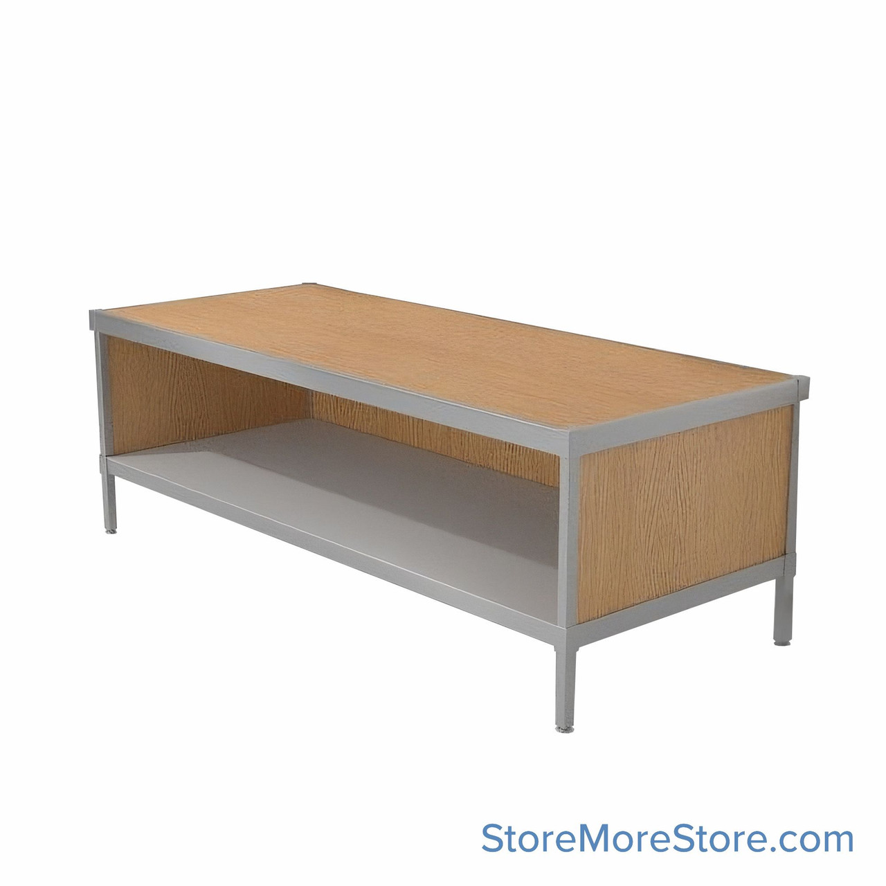 Mail Console, 25" W x 70" D x 36" H, Open Front, Includes Casters, 21.875" Cabinet Height