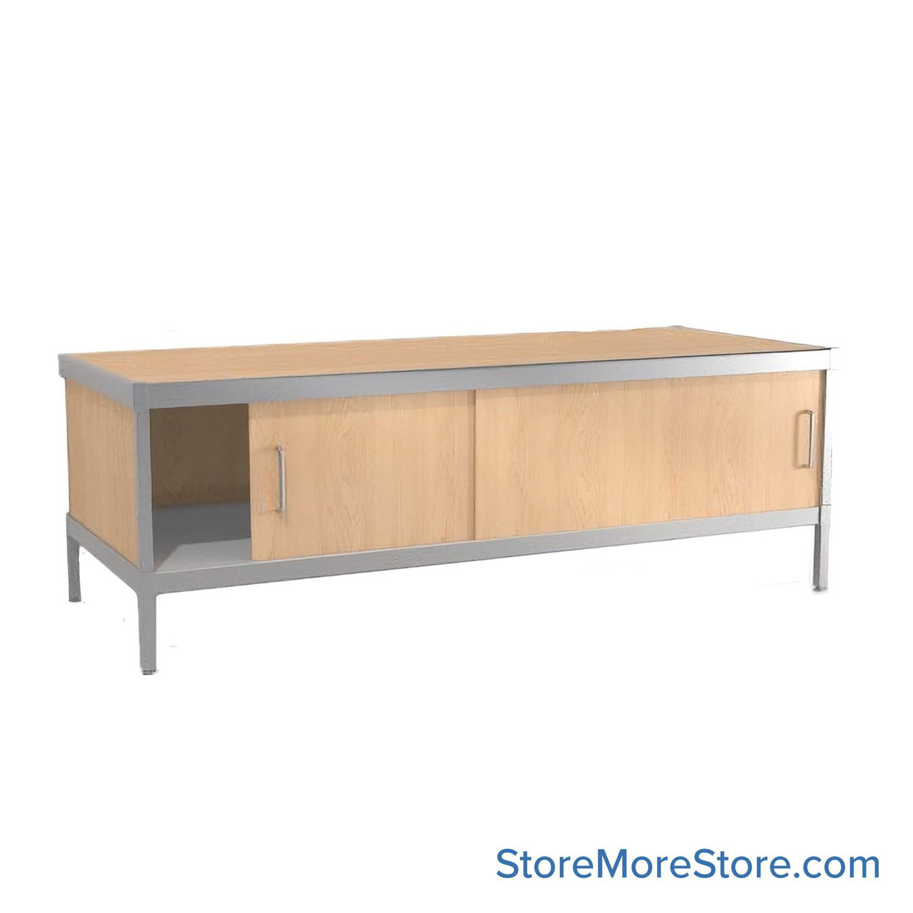 Mail Console, 36" W x 70" D x 30" H, Sliding Doors, Includes Casters, 15.875" Cabinet Height