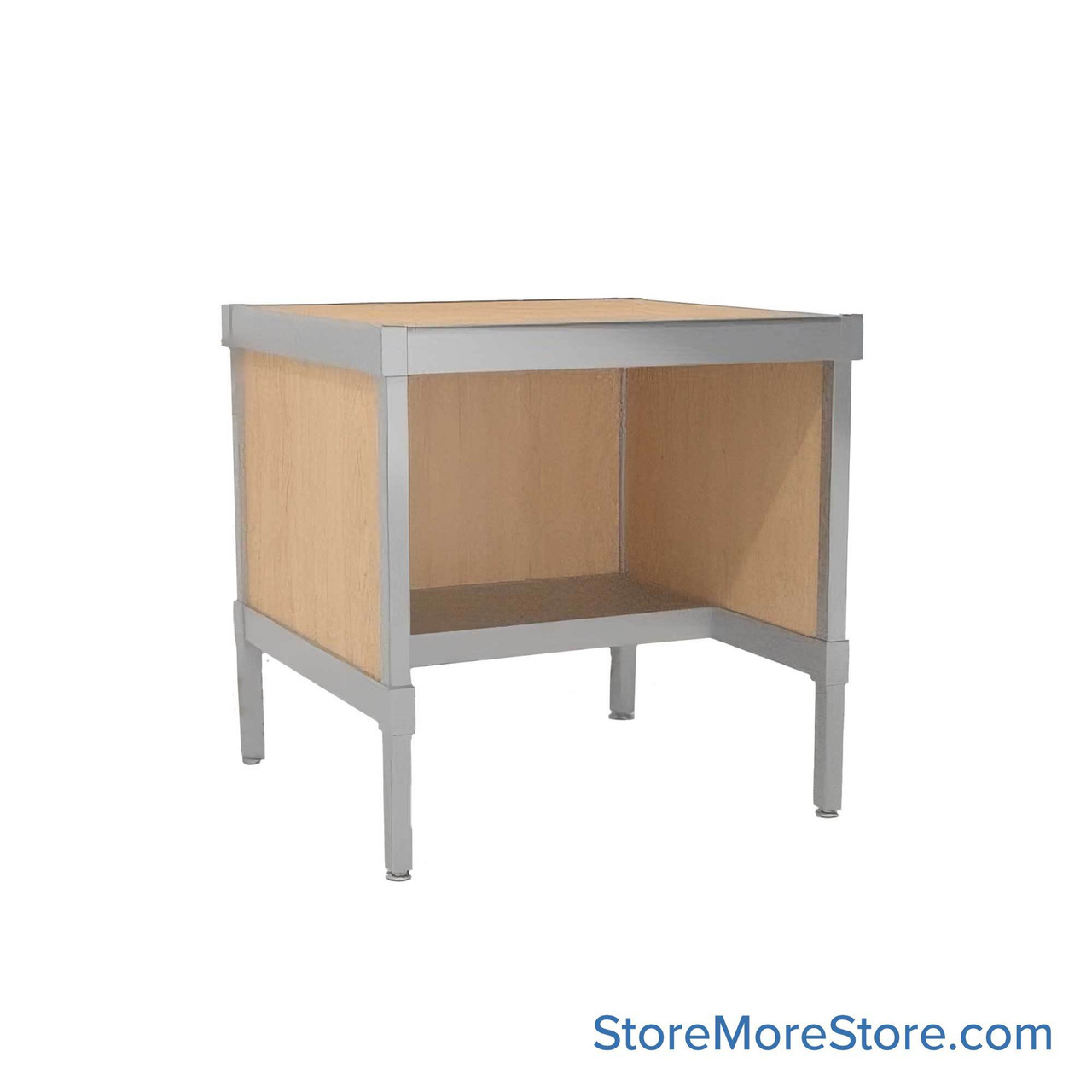 Mail Desk, 30" W x 30" D x 30" H, Half Shelf Desk, 15.875" Modesty Panel Height