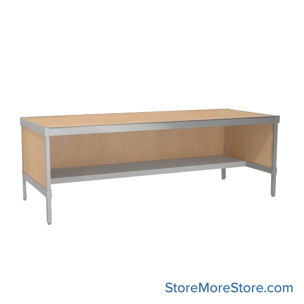 Mail Desk, 36" W x 72" D x 30" H, Half Shelf Desk, 21.875" Modesty Panel Height