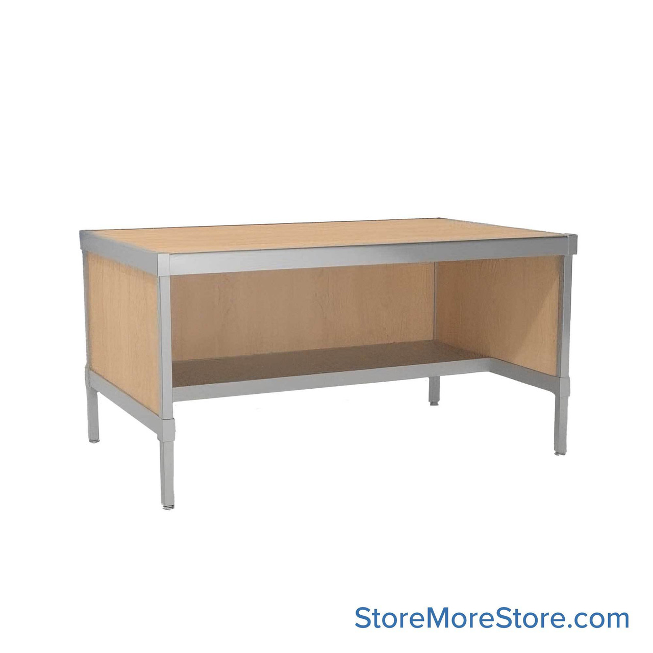 Mail Desk, 30" W x 56" D x 30" H, Half Shelf Desk, 21.875" Modesty Panel Height, Includes Adjustable Height