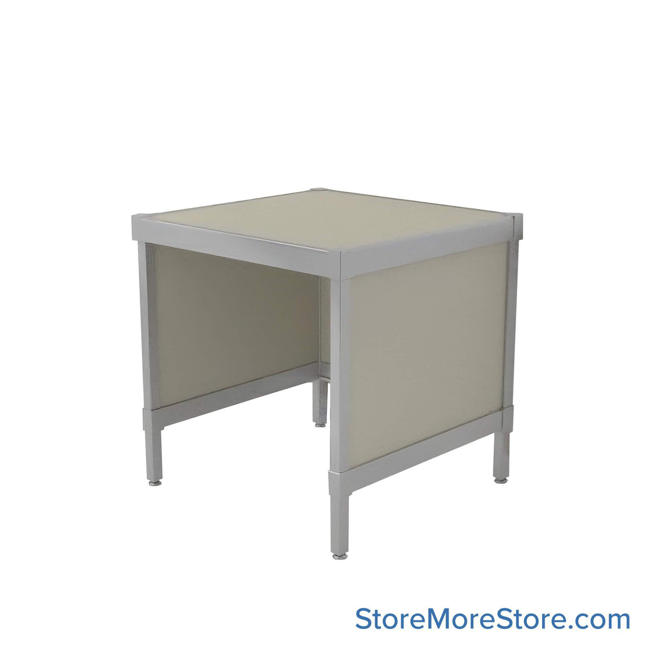 Mail Desk, 36" W x 36" D x 42" H, Open Bottom Desk, 27.875" Modesty Panel Height