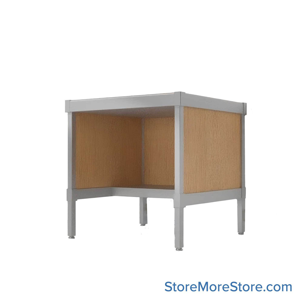 Mail Desk, 36" W x 36" D x 36" H, Half Shelf Desk, 27.875" Modesty Panel Height