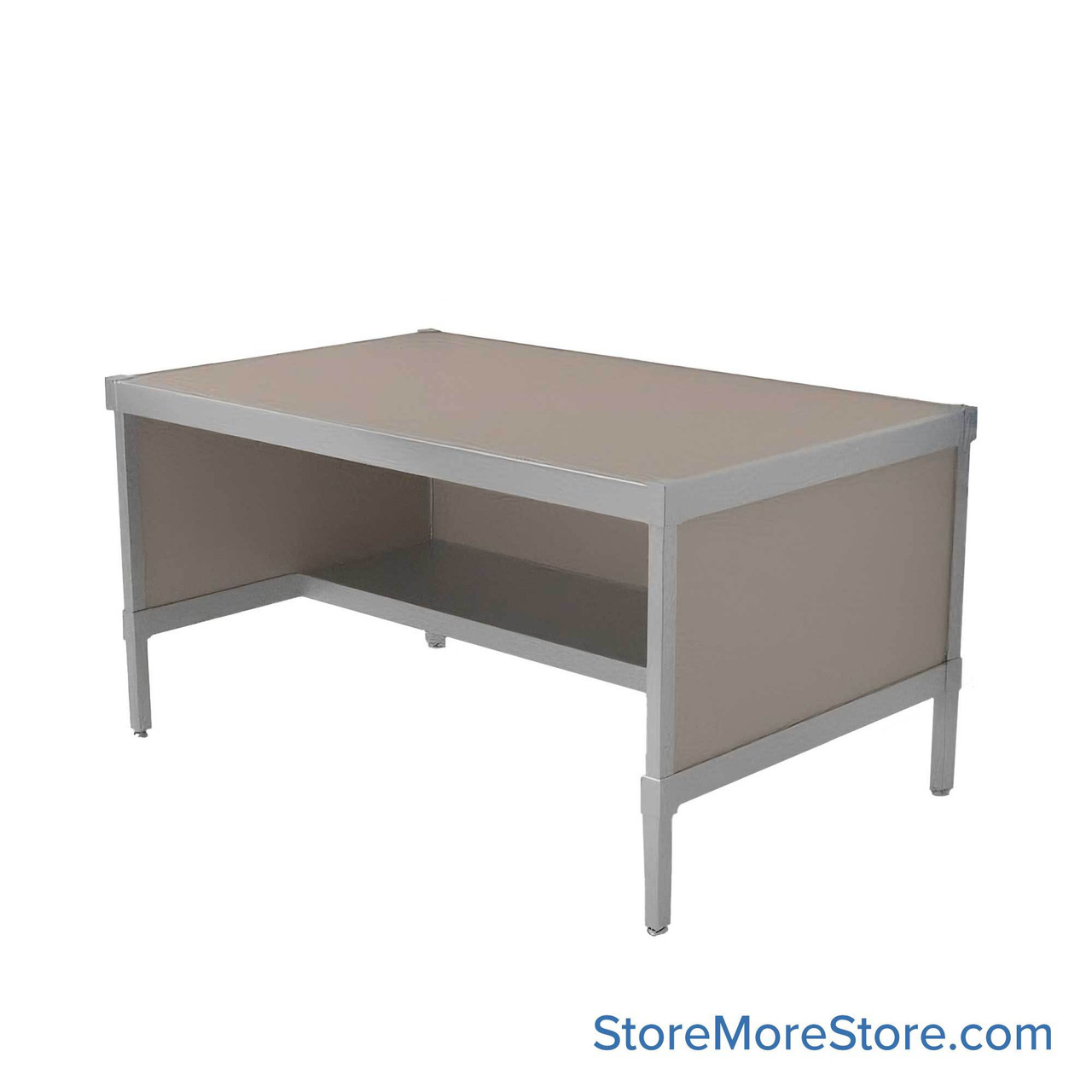 Mail Desk, 25" W x 56" D x 30" H, Half Shelf Desk, 21.875" Modesty Panel Height, Includes Adjustable Height