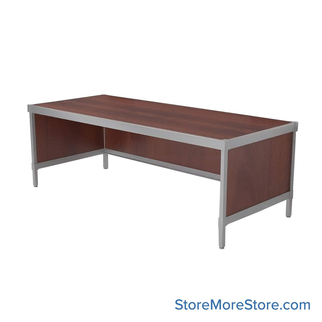 Mail Desk, 25" W x 70" D x 42" H, Open Bottom Desk, 33.563" Modesty Panel Height